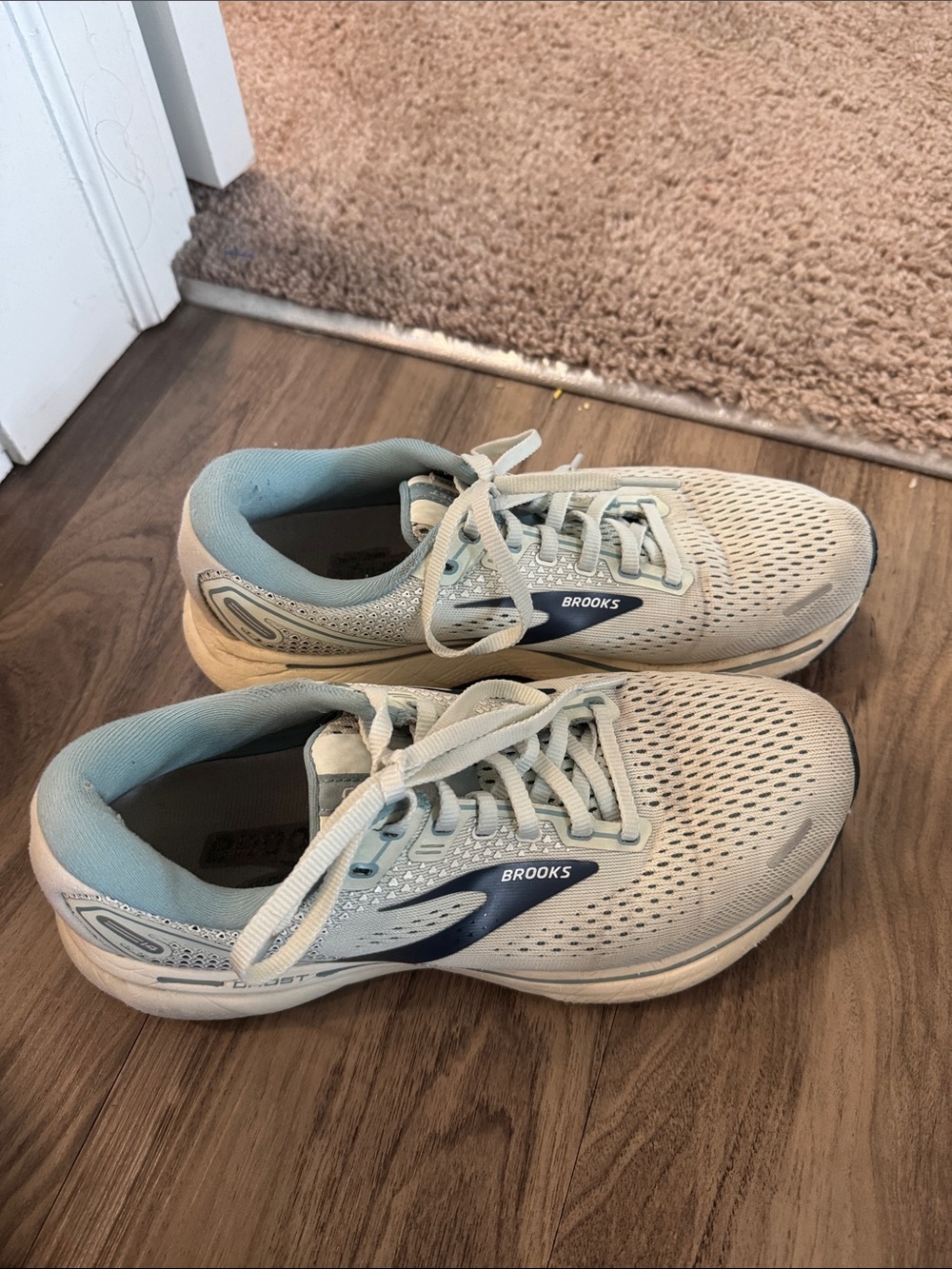 Brooks Women's Pale Blue and White Running Sneakers